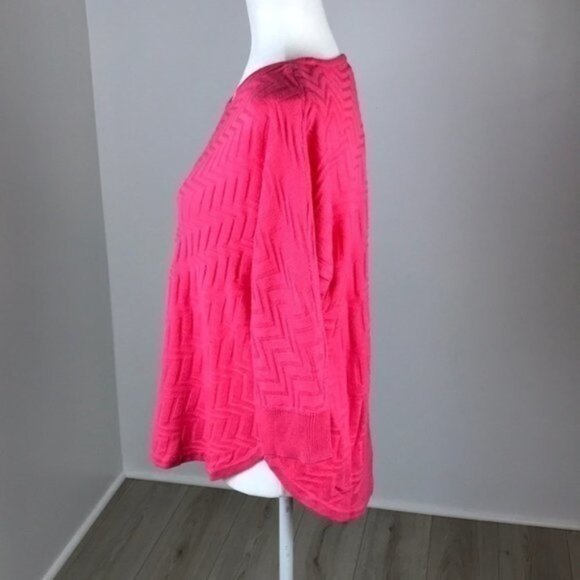 Dana Buchman Pink Quarter Sleeve Top Size L - Picture 3 of 5